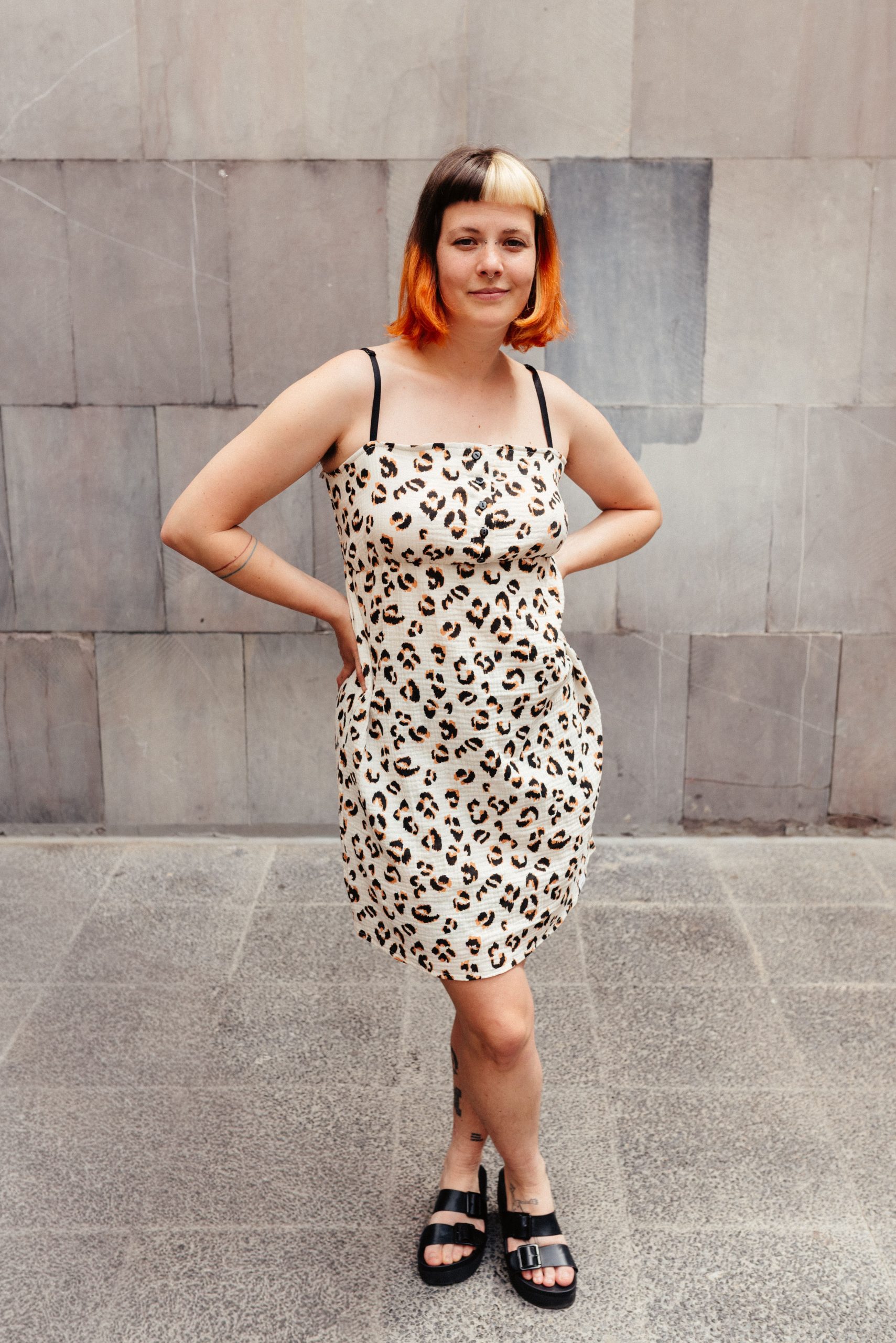 Vestido Button ▼  Leopard